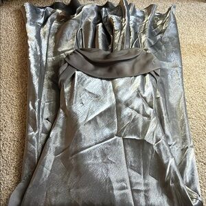 Betsy & Adam Silver Evening Gown